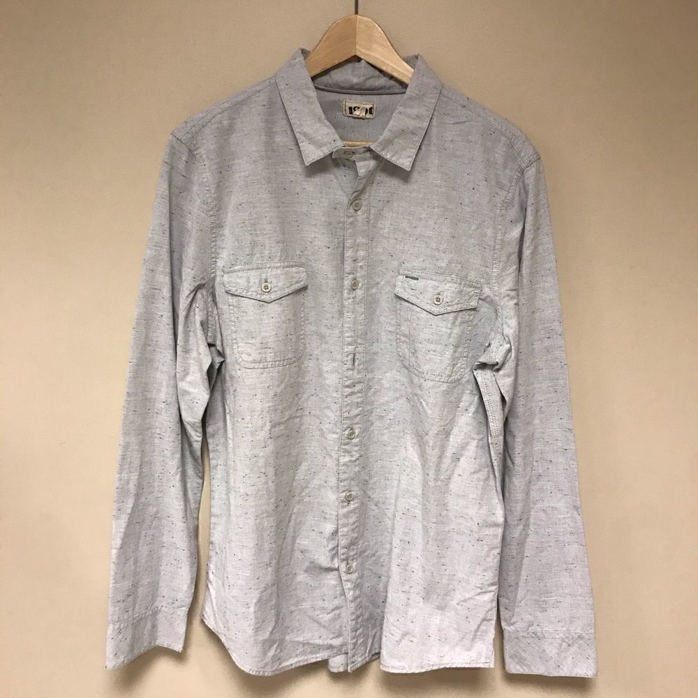 👠1901 men’s grey speckled button down.  Size XL